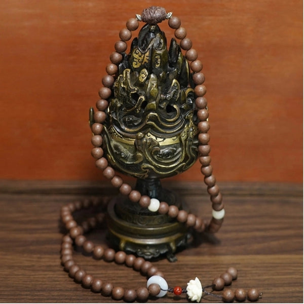 Ambergris Blended Incense Beads - The Essence of Millennia-108 Prayer Mala Bracelet Cooling Relief • Kidney Warmth • Mental C